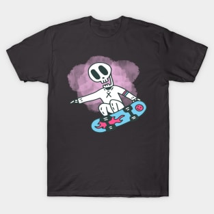 how to ride a skateboard, skateboard skeletons T-Shirt